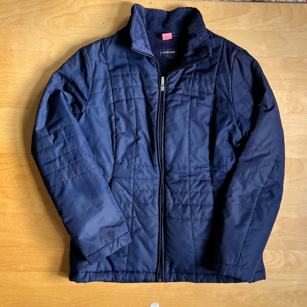 Land's End Navy Blue Fleece Jacket - Size XS (2-4)
